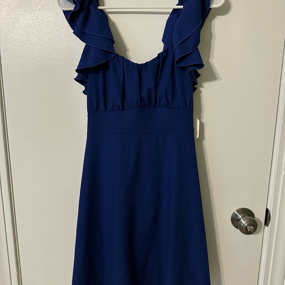 Altar’d State Navy Blue Ruffle Dress